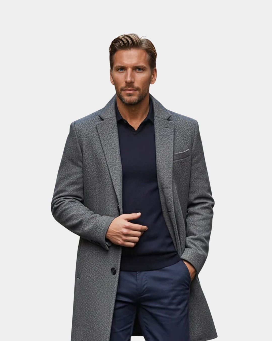 Wool Blend Formal Overcoat