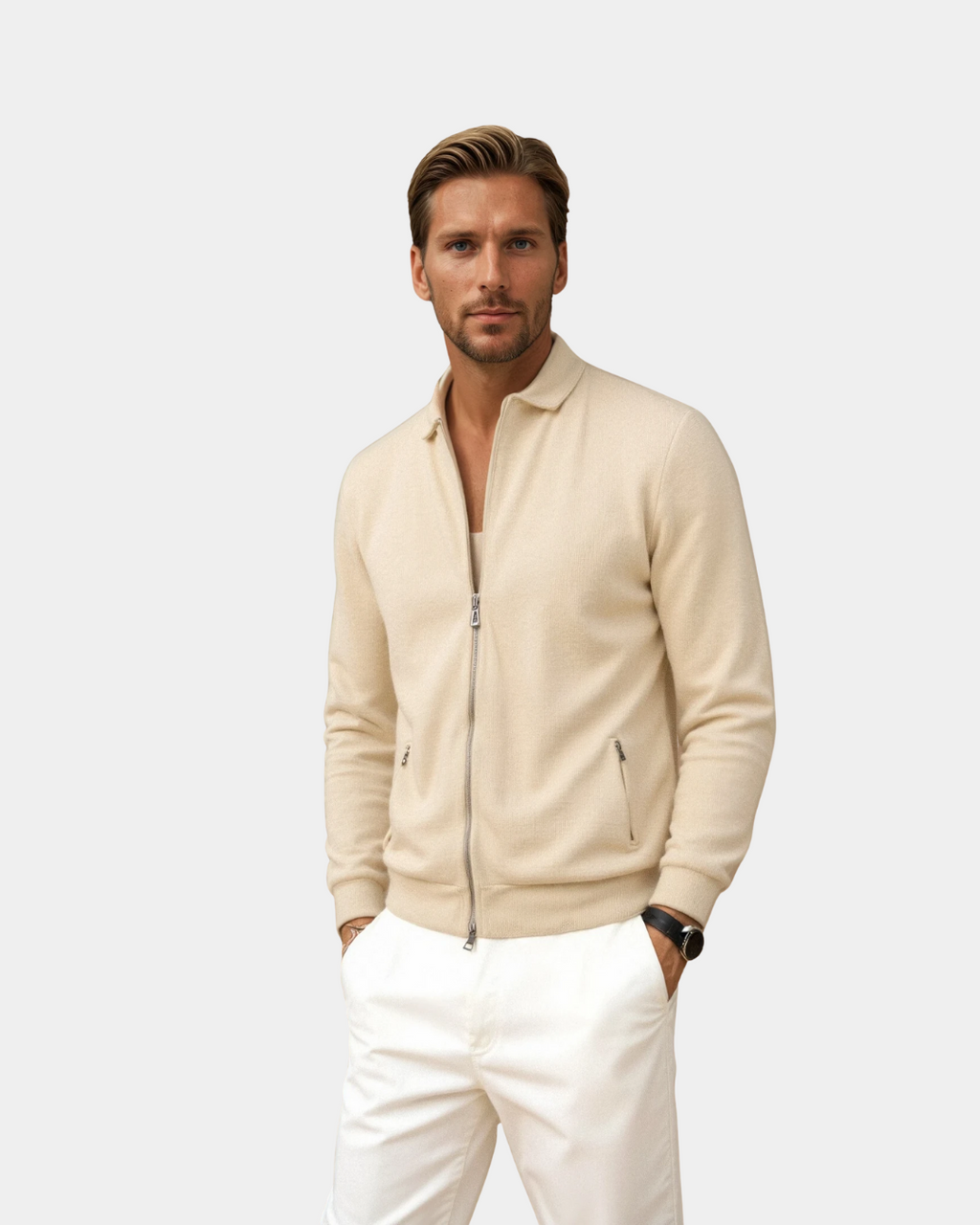 Polo Collar Zip Track Jacket